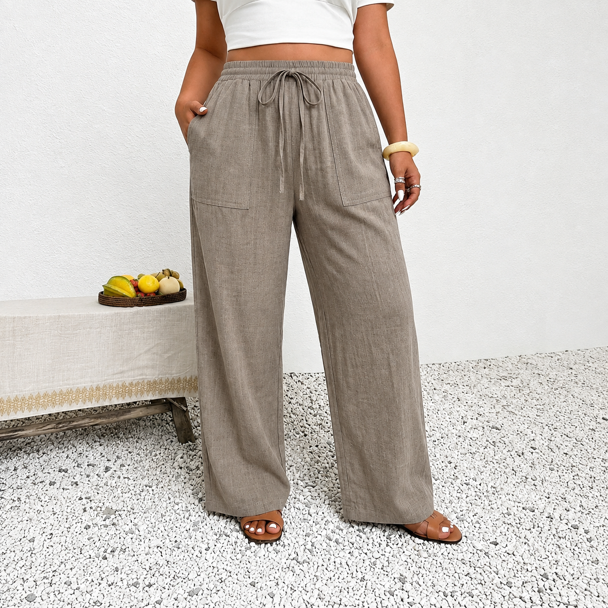Casual Loose Bohemian Beach Themed Pants For Women