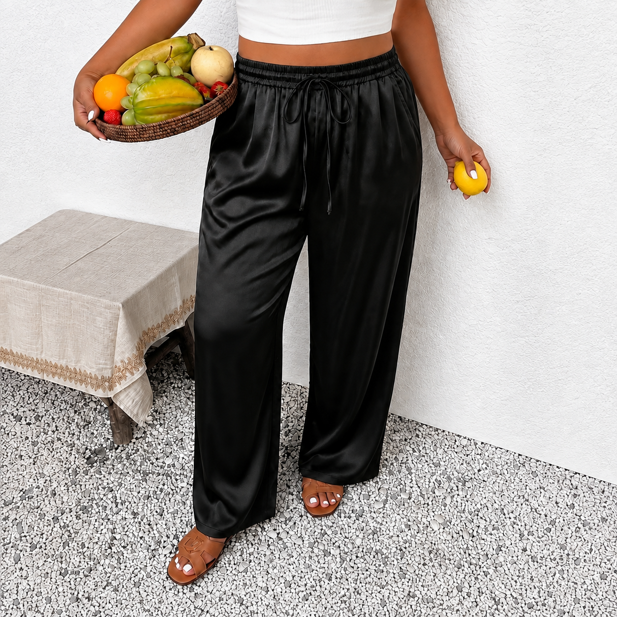 Casual Loose Bohemian Beach Themed Pants For Women