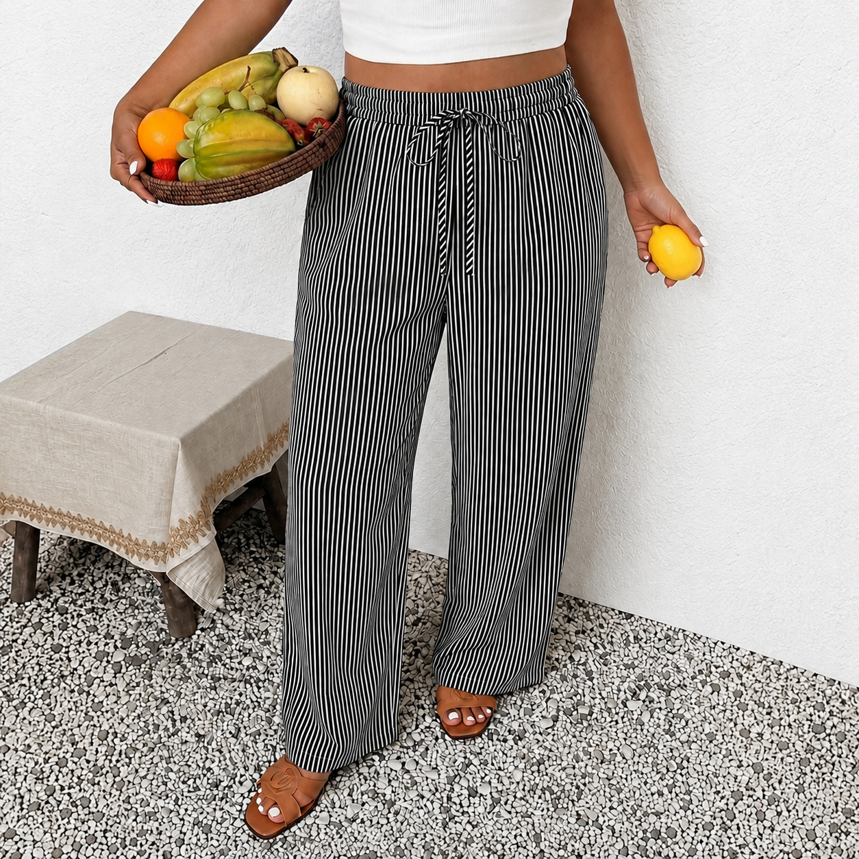 Casual Loose Bohemian Beach Themed Pants For Women