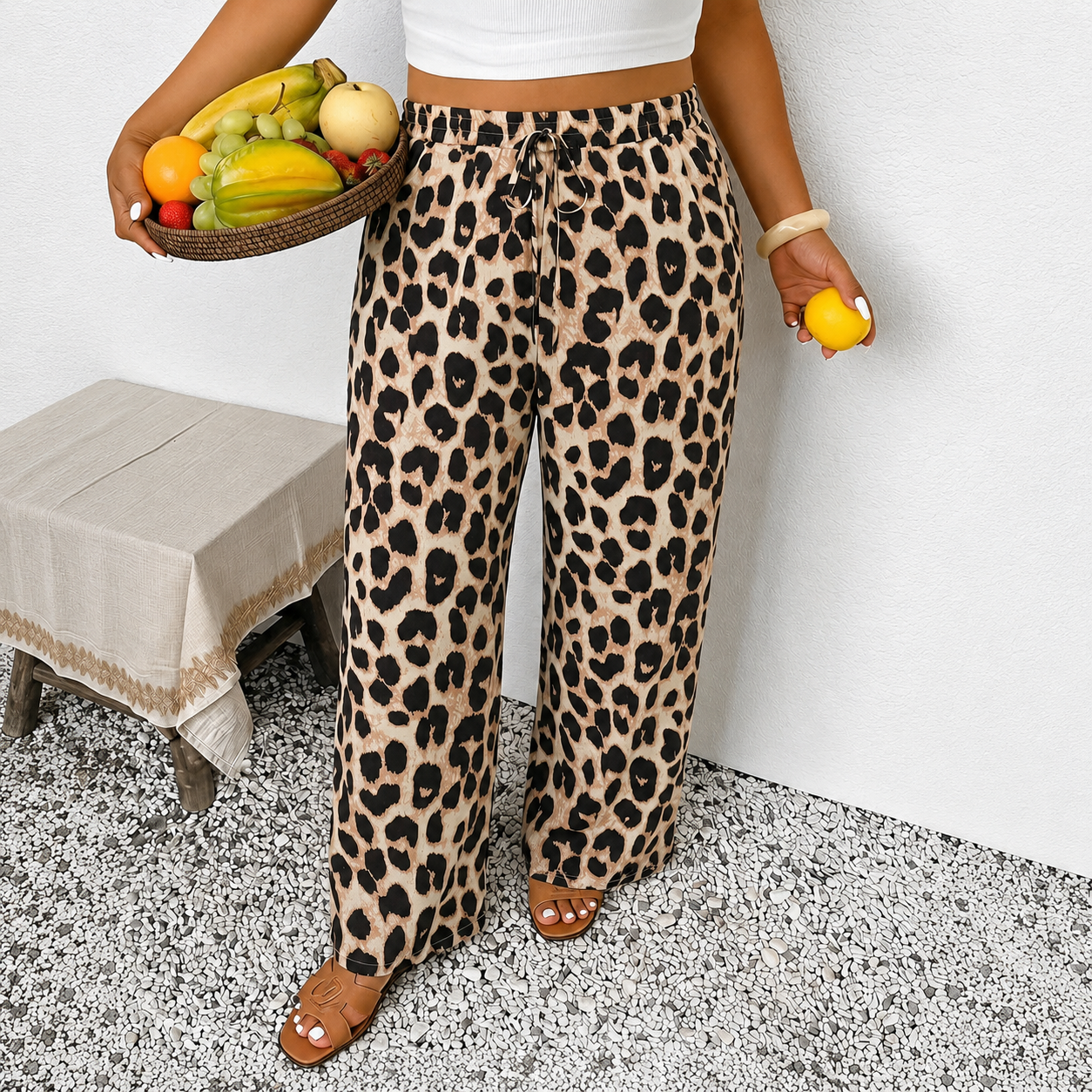 Casual Loose Bohemian Beach Themed Pants For Women