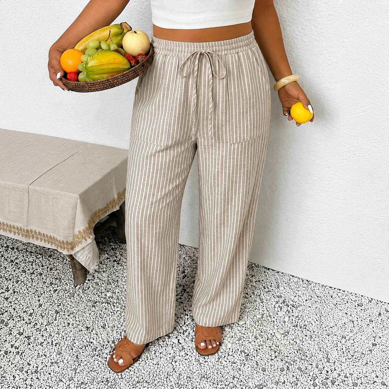 Casual Loose Bohemian Beach Themed Pants For Women