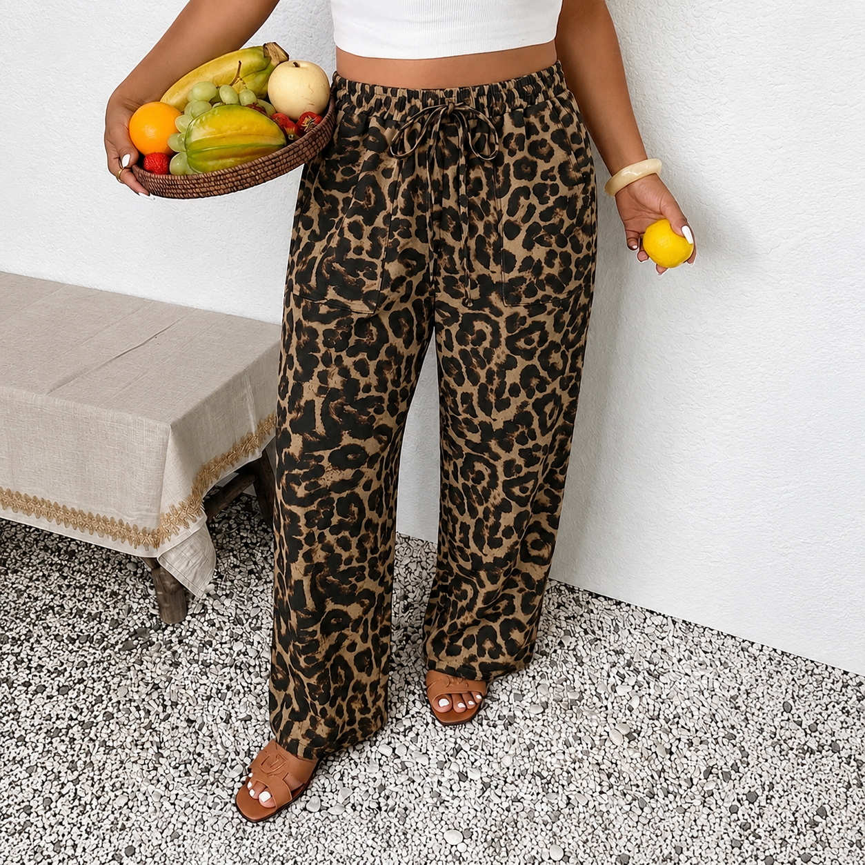 Casual Loose Bohemian Beach Themed Pants For Women