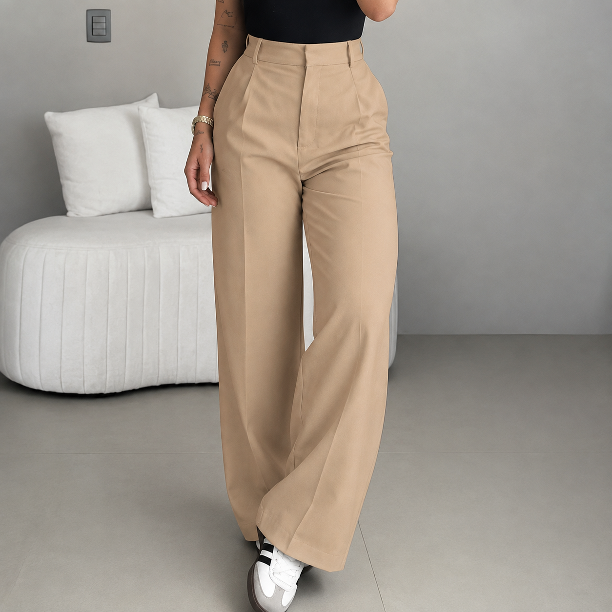 Casual Slim Bohemian Office Summer Wide Pants For Women