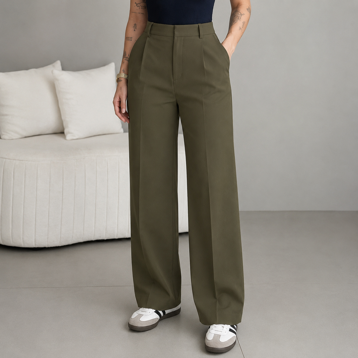 Casual Slim Bohemian Office Summer Wide Pants For Women