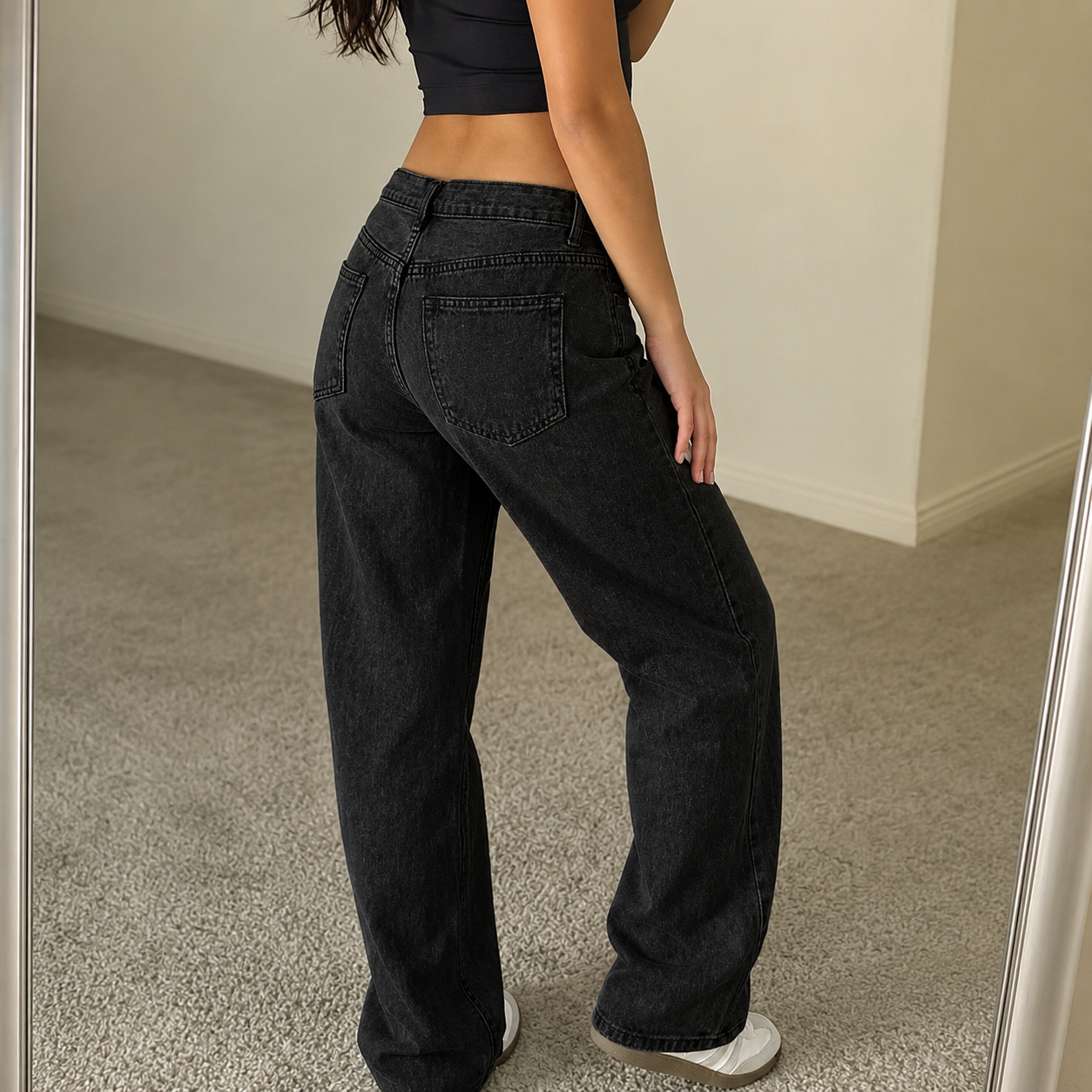 Retro Straight Vintage Stacked Casual Jeans For Women