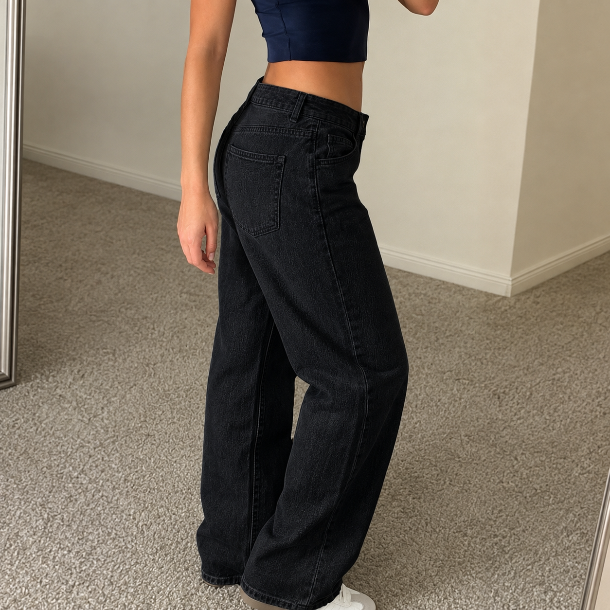 Retro Straight Vintage Stacked Casual Jeans For Women