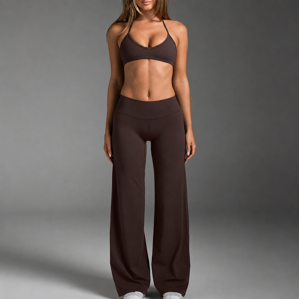 Solid Colored Modern Slim Fit Flare Pants For Women