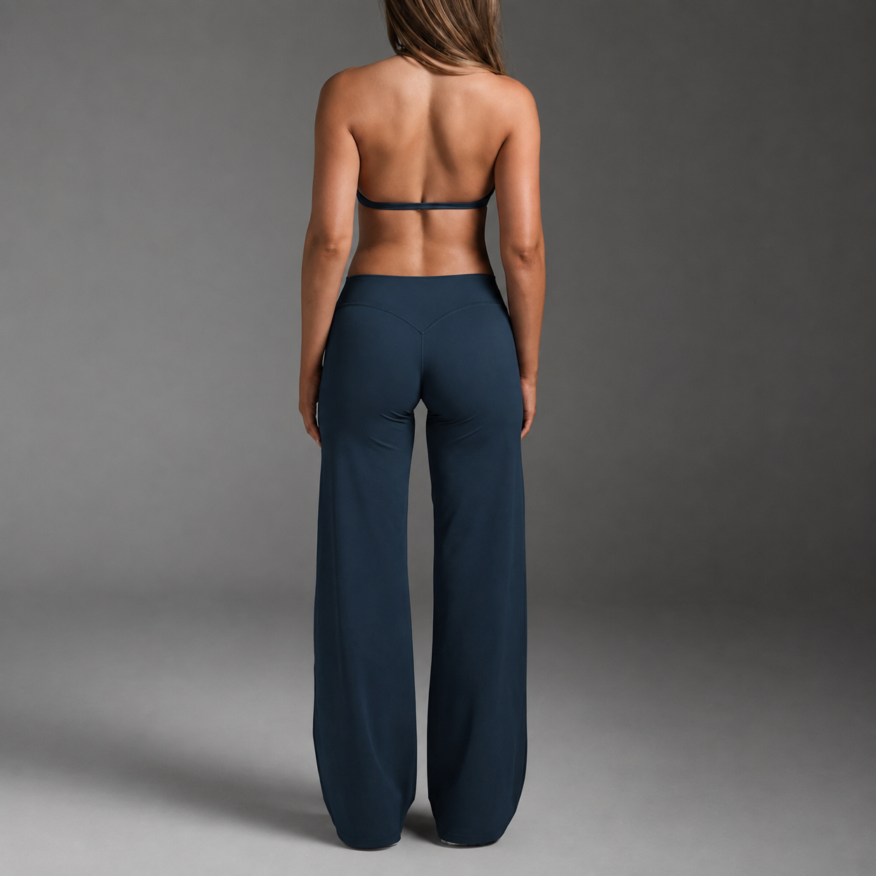 Solid Colored Modern Slim Fit Flare Pants For Women