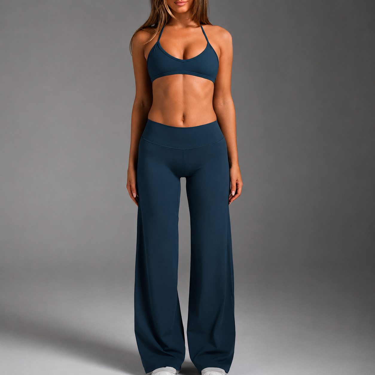 Solid Colored Modern Slim Fit Flare Pants For Women