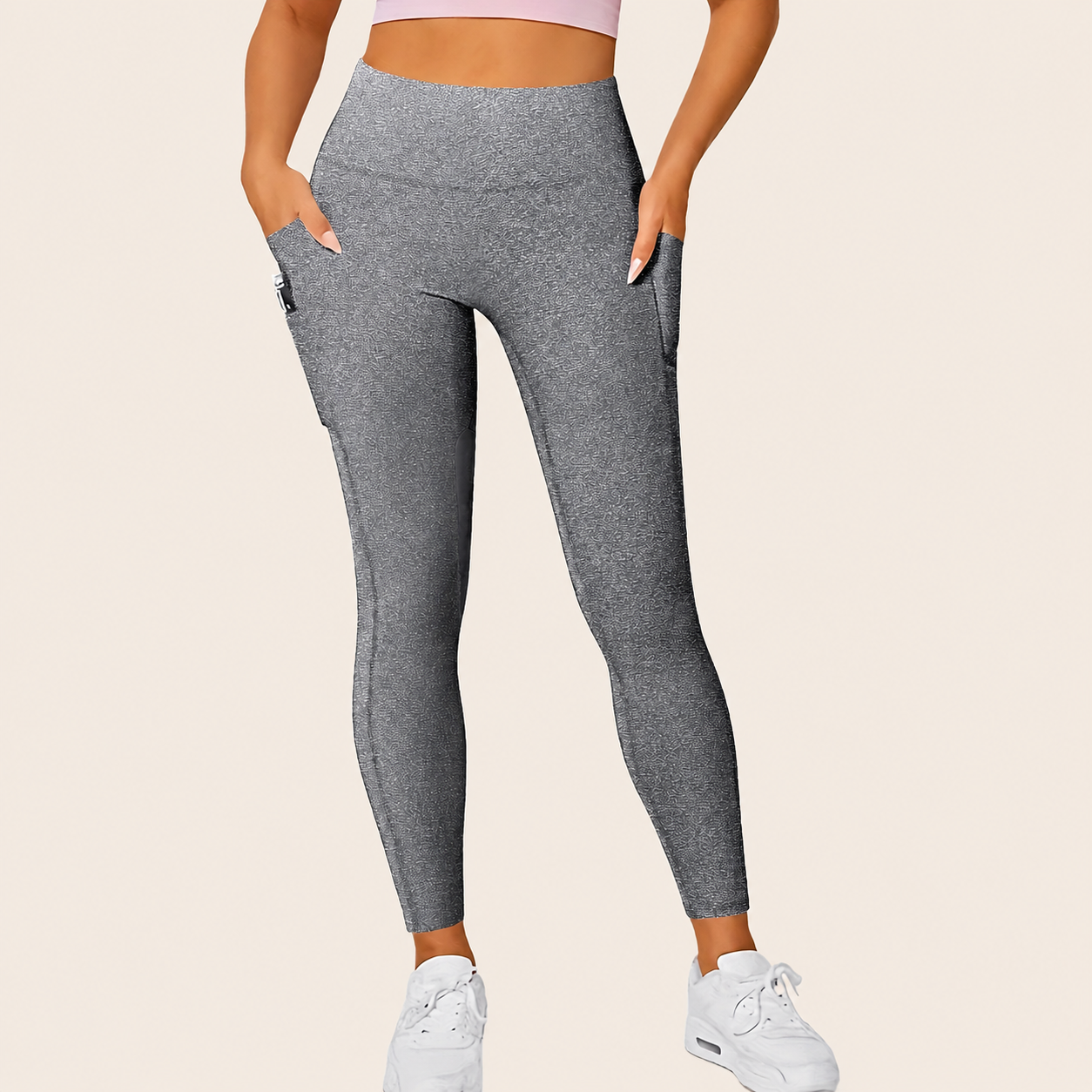 Seamless High Rise Slim Fit Leggings with Side Pockets for Women