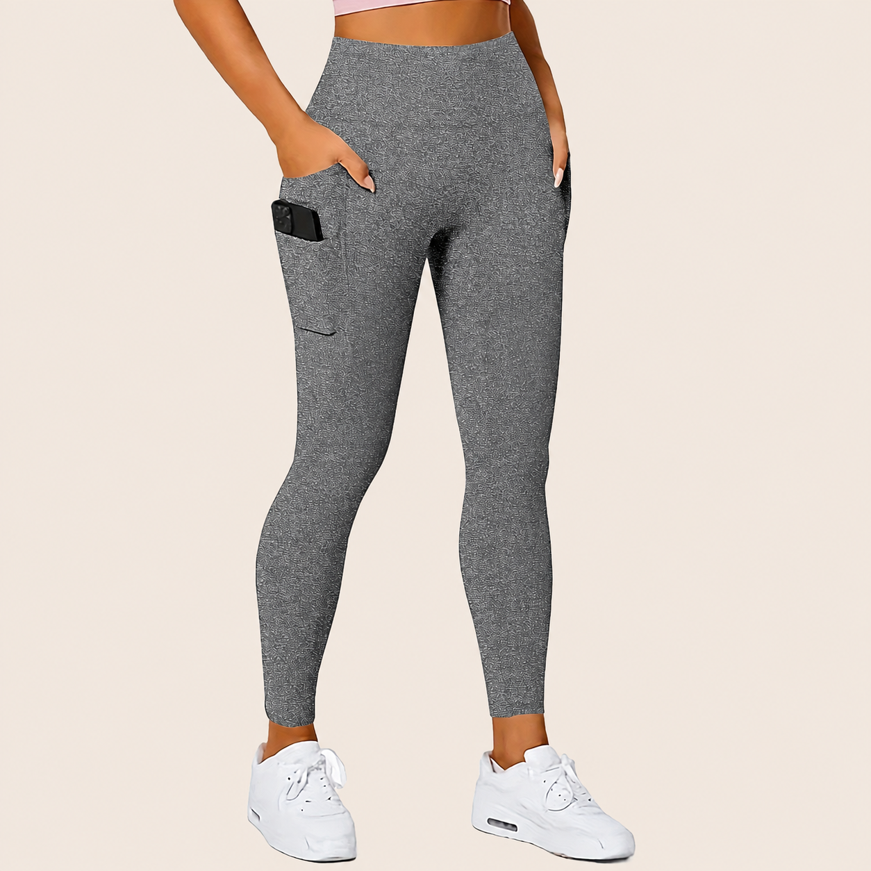 Seamless High Rise Slim Fit Leggings with Side Pockets for Women