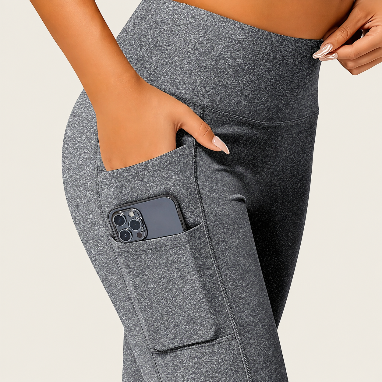 Seamless High Rise Slim Fit Leggings with Side Pockets for Women