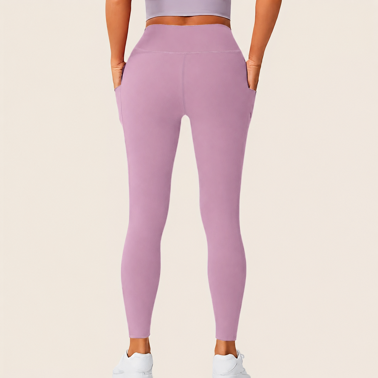 Seamless High Rise Slim Fit Leggings with Side Pockets for Women