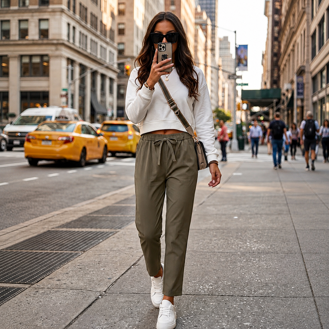 Casual Drawstring Tapered Lounge Pants for Women