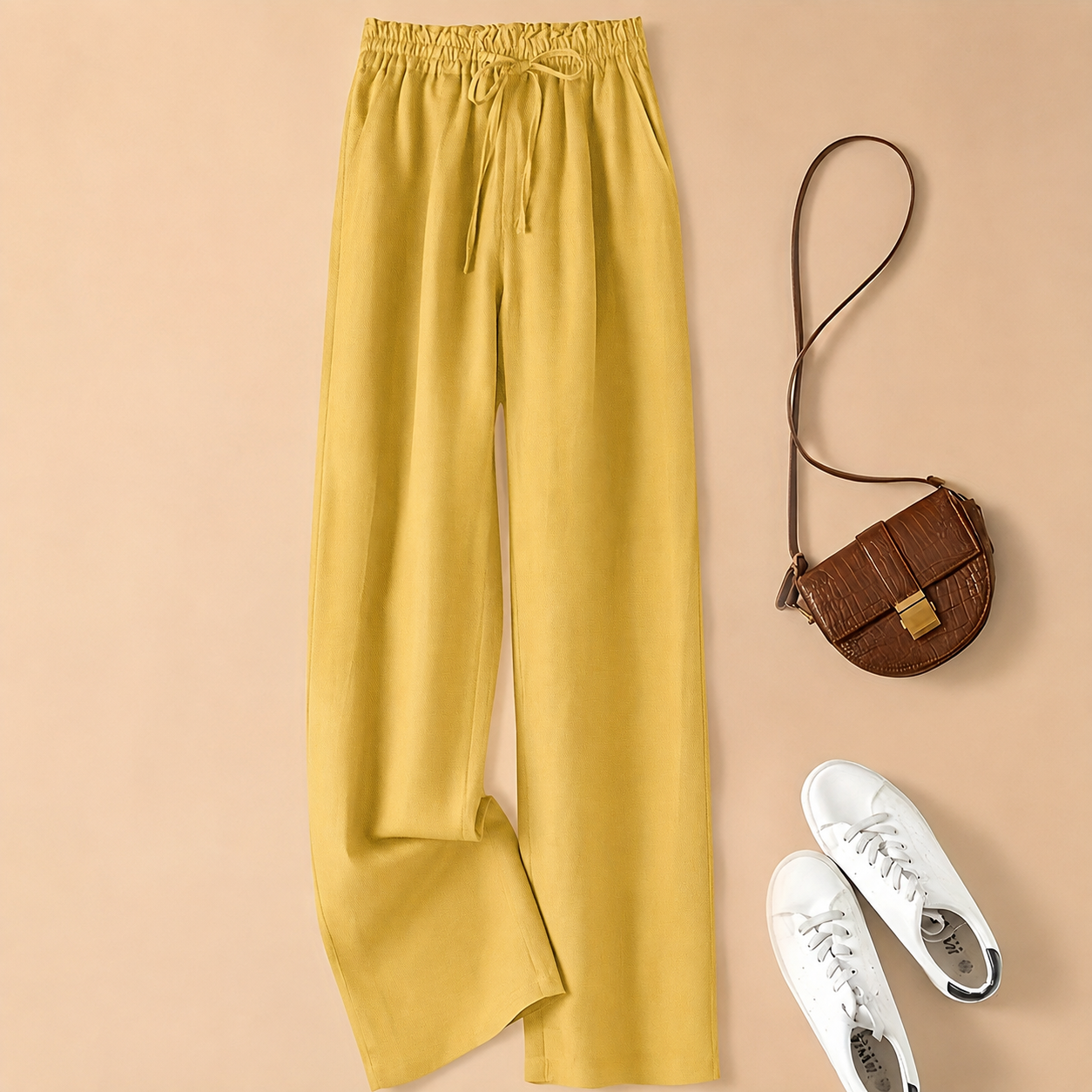 Vintage Themed Wide Loose Pants For Women