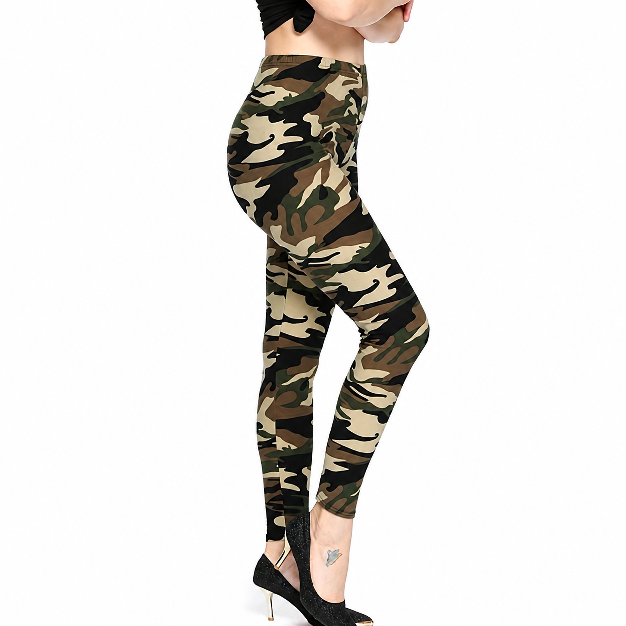 Casual Camouflage Patterned Leggings For Women