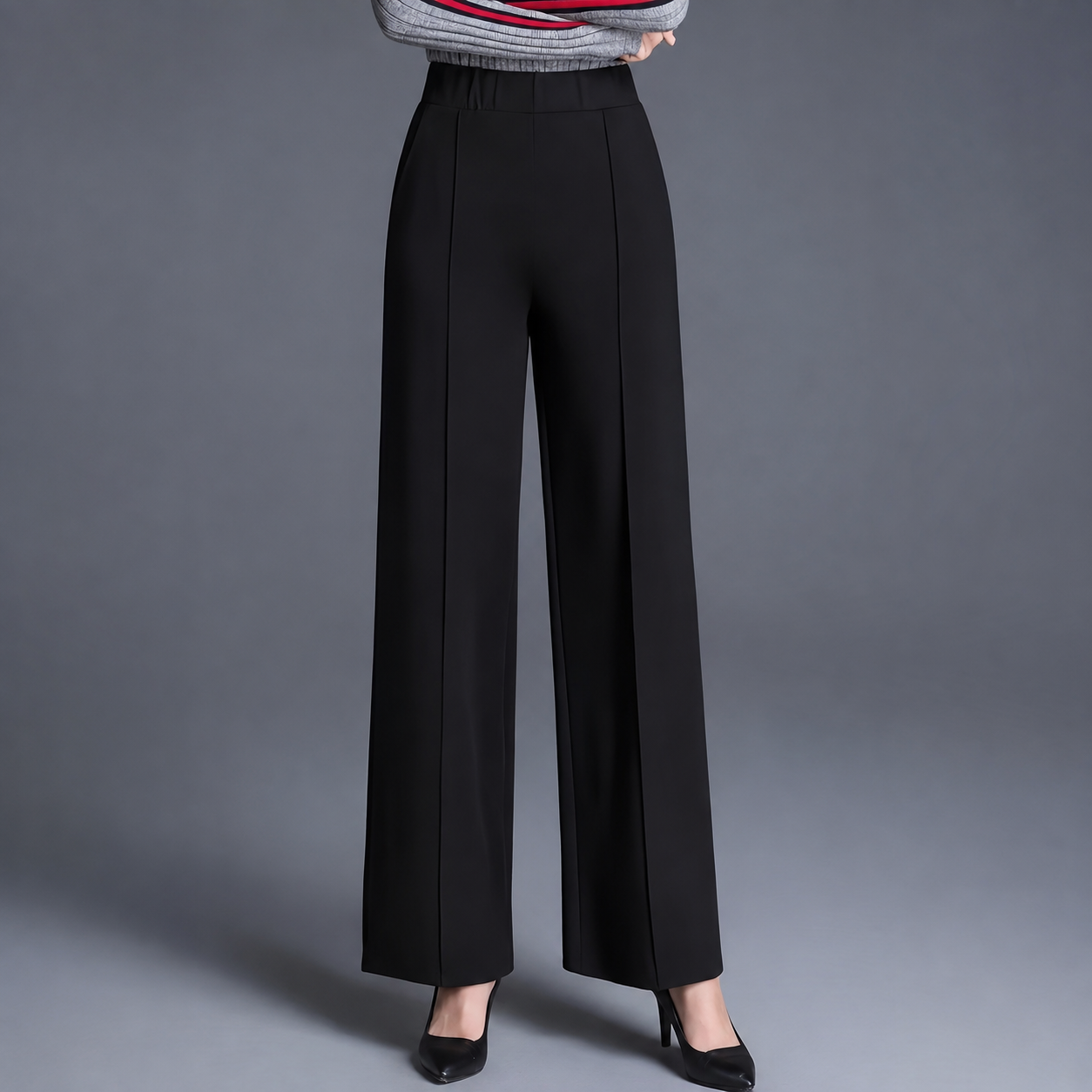 Casual Straight Length Pants With Slant Pockets For Women