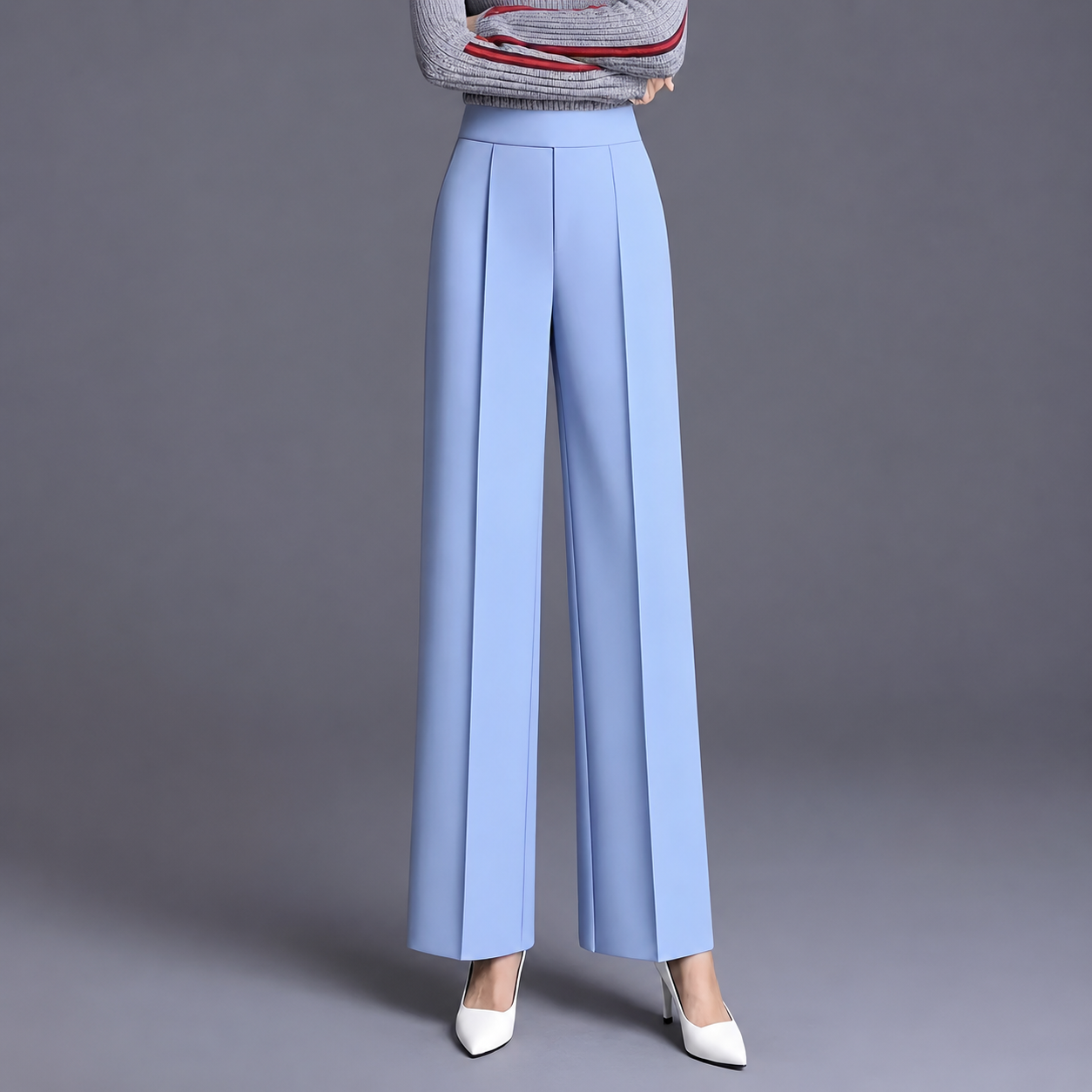 Casual Straight Length Pants With Slant Pockets For Women