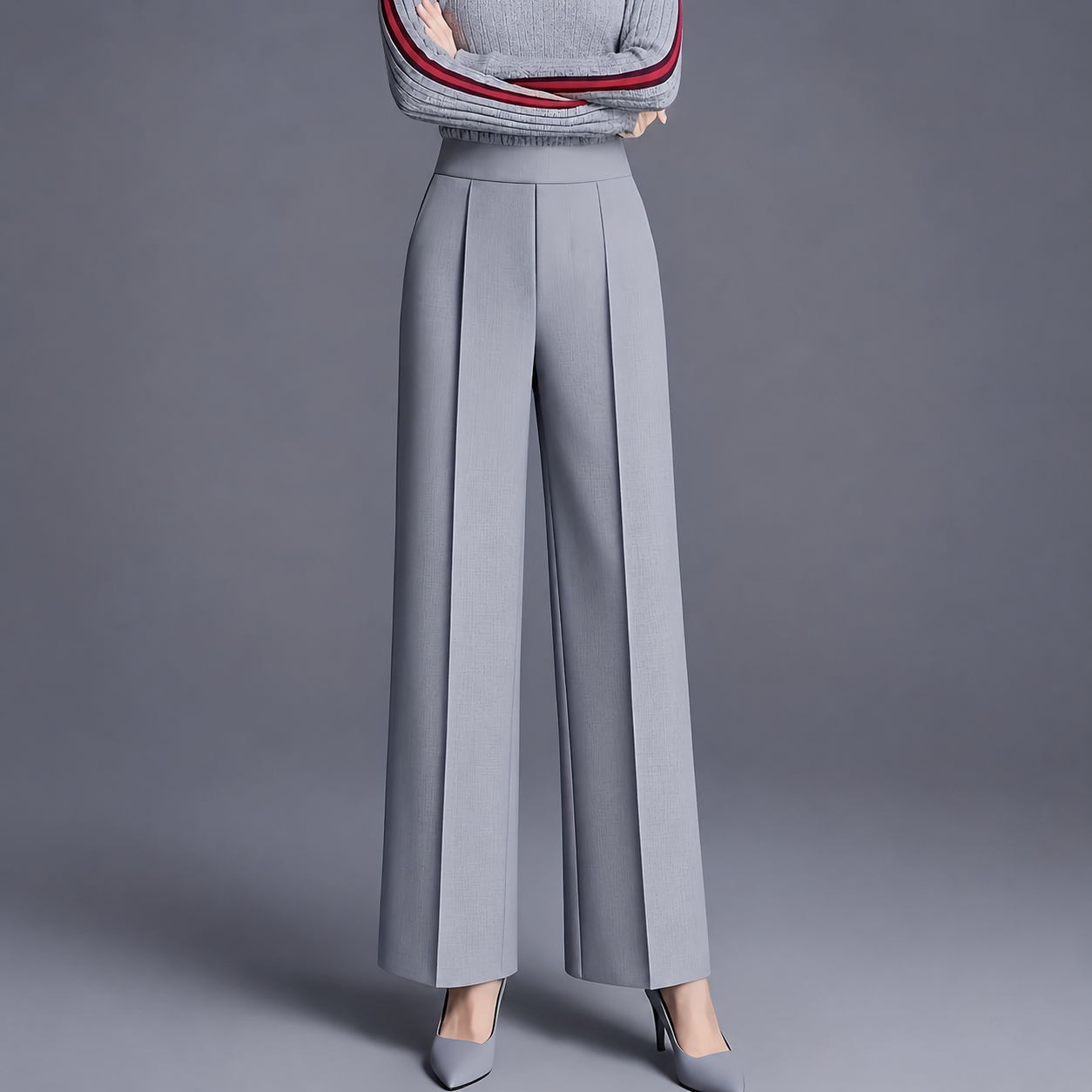 Casual Straight Length Pants With Slant Pockets For Women