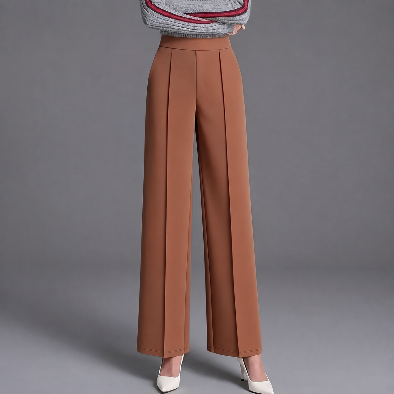 Casual Straight Length Pants With Slant Pockets For Women