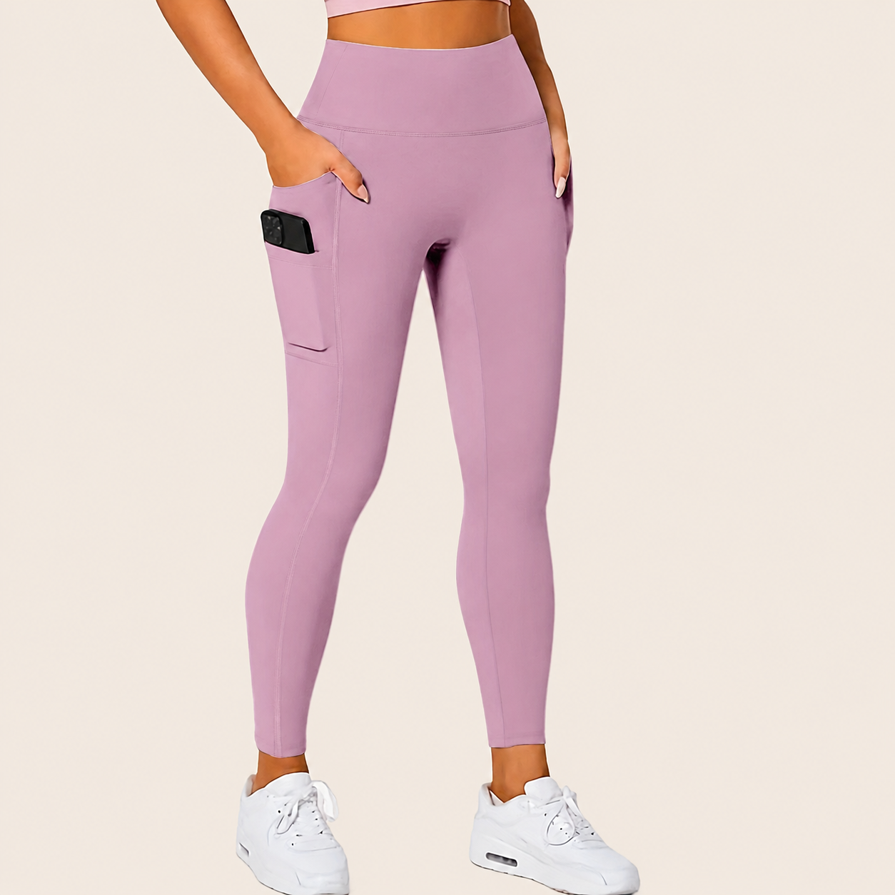 Slim Seamless Leggings With Pockets For Women