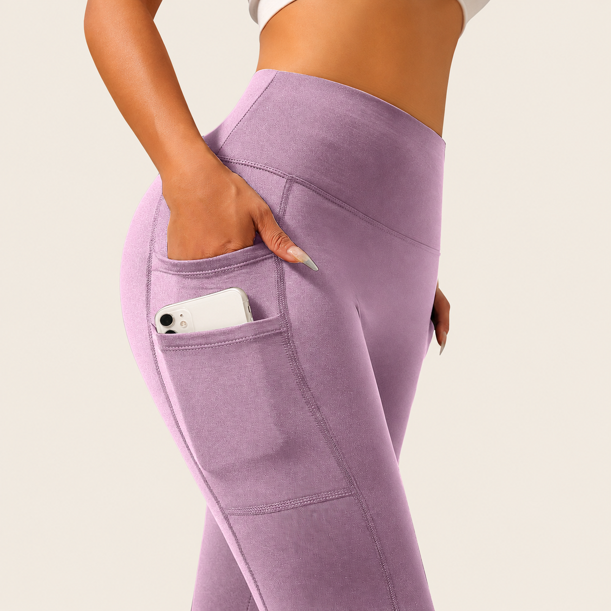 Slim Seamless Leggings With Pockets For Women