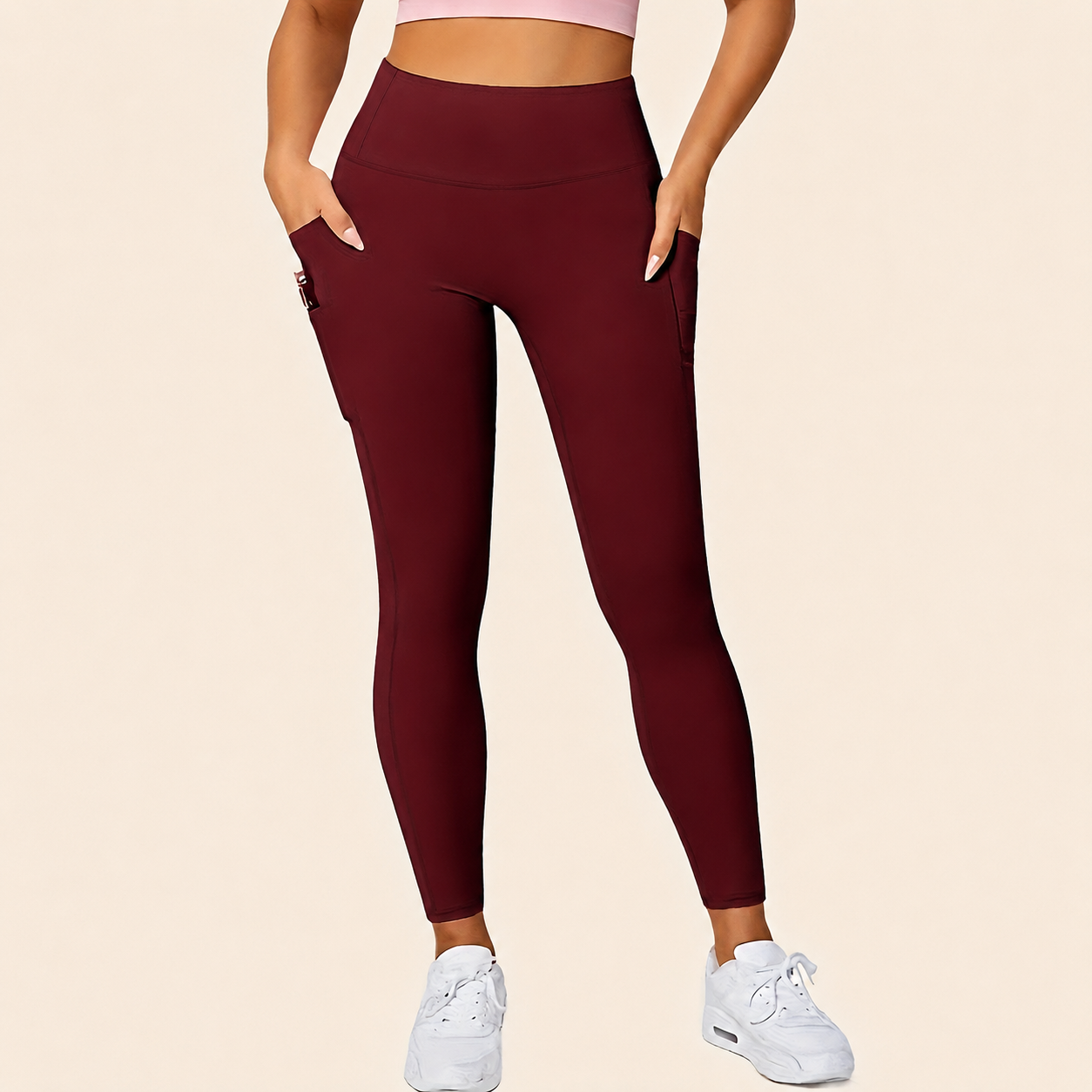 Slim Seamless Leggings With Pockets For Women