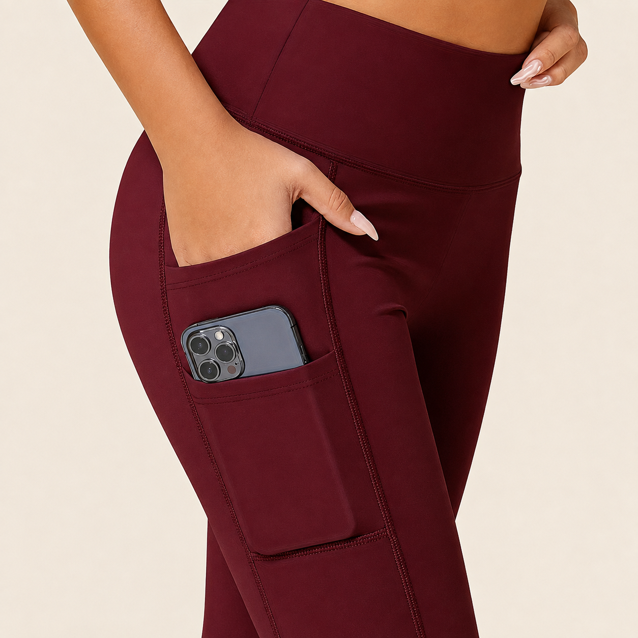 Slim Seamless Leggings With Pockets For Women