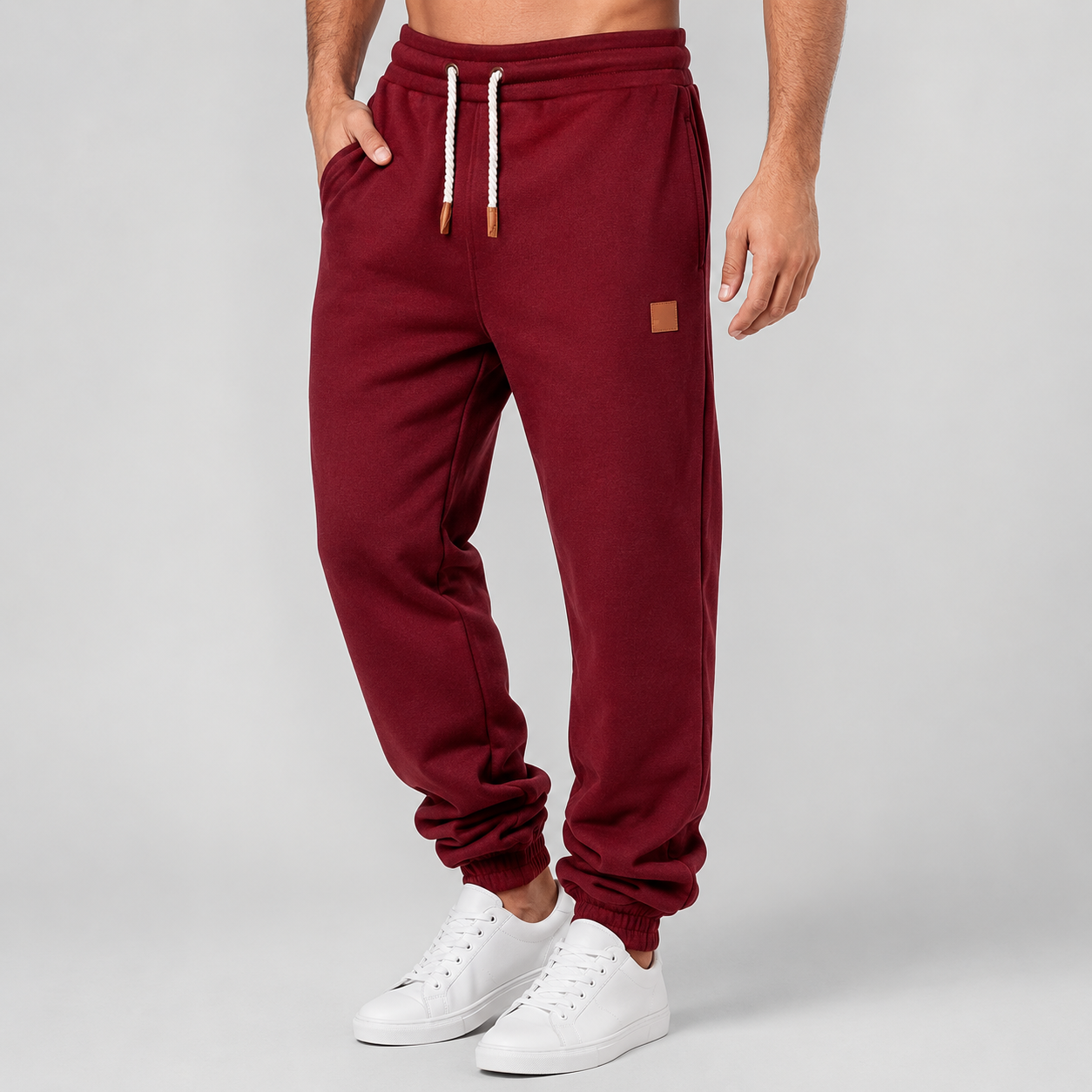 Casual Slim Winter Sweatpants Trousers With Drawstring For Men