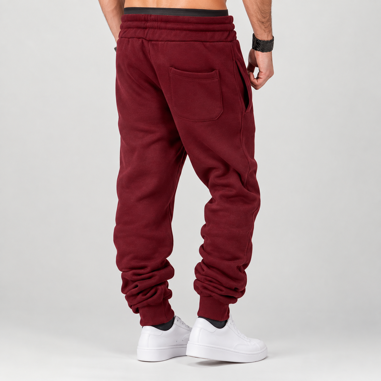Casual Slim Winter Sweatpants Trousers With Drawstring For Men