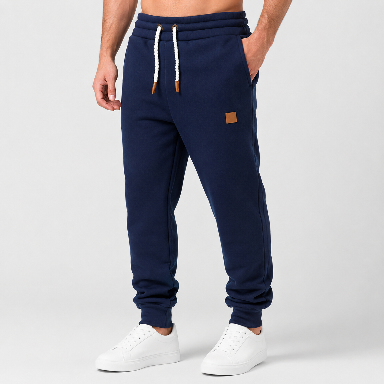 Casual Slim Winter Sweatpants Trousers With Drawstring For Men