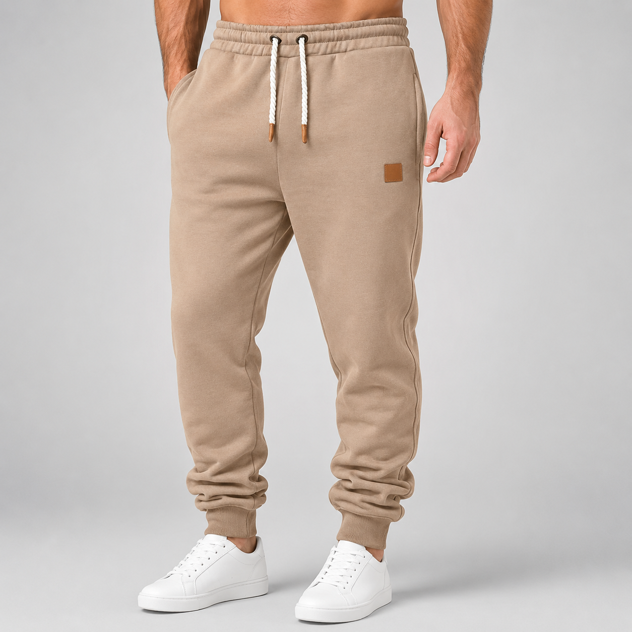Casual Slim Winter Sweatpants Trousers With Drawstring For Men