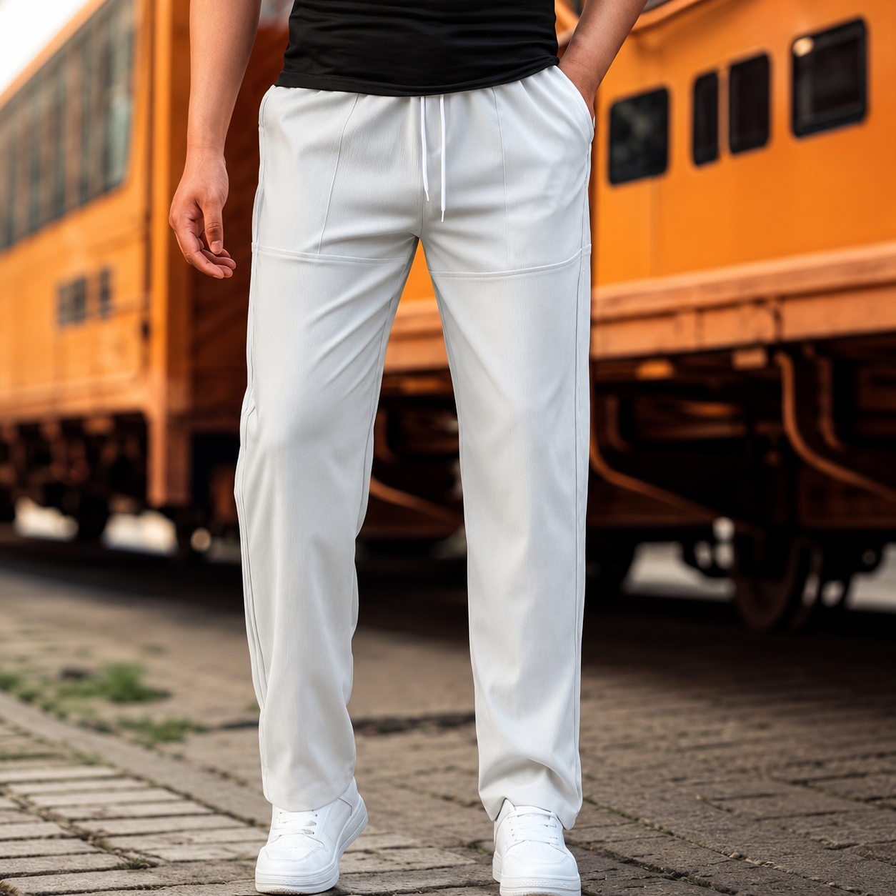 Casual Long Straight Work Summer Trousers For Men