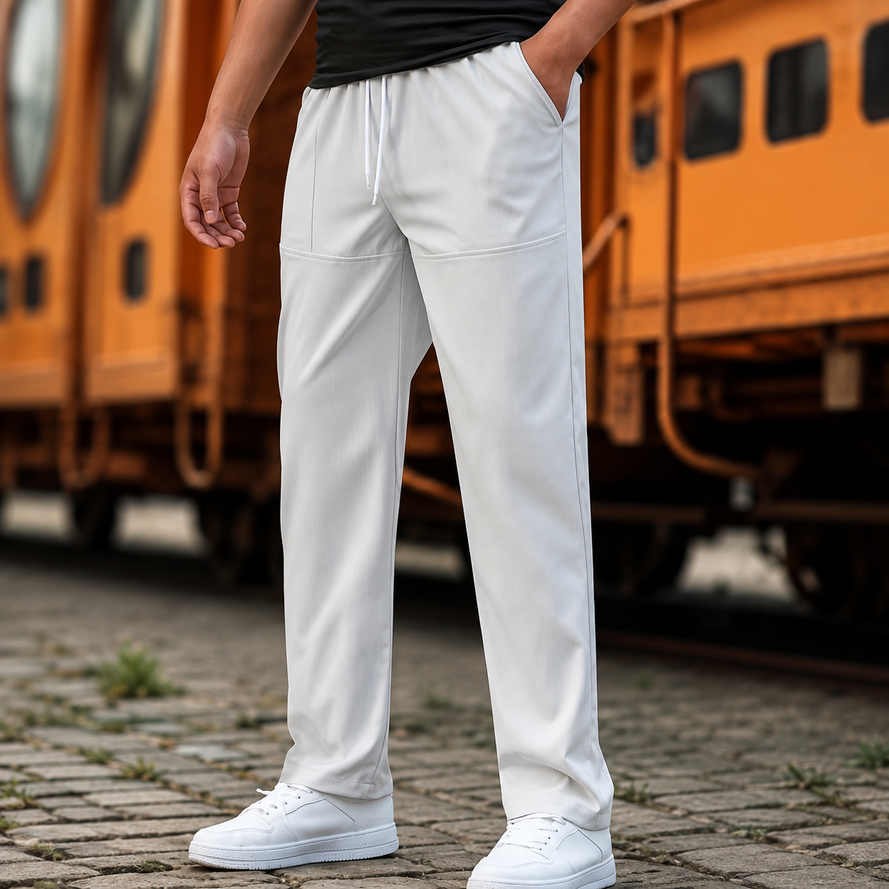 Casual Long Straight Work Summer Trousers For Men