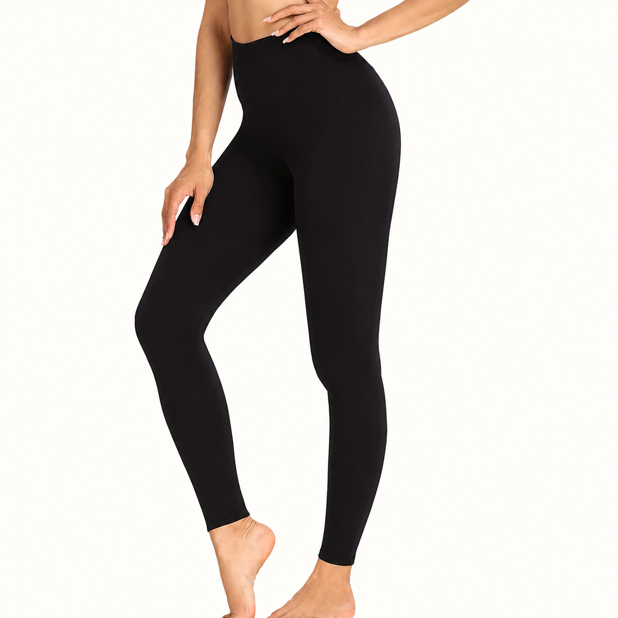 Solid Colored High Rise Yoga Leggings for Women