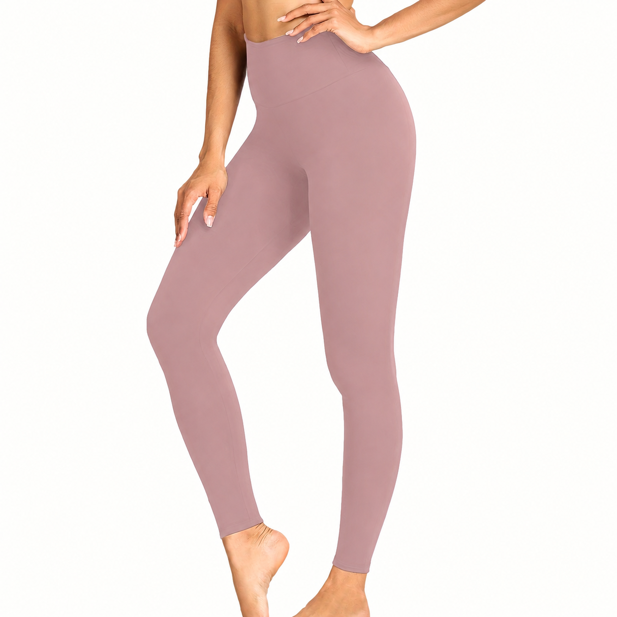 Solid Colored High Rise Yoga Leggings for Women