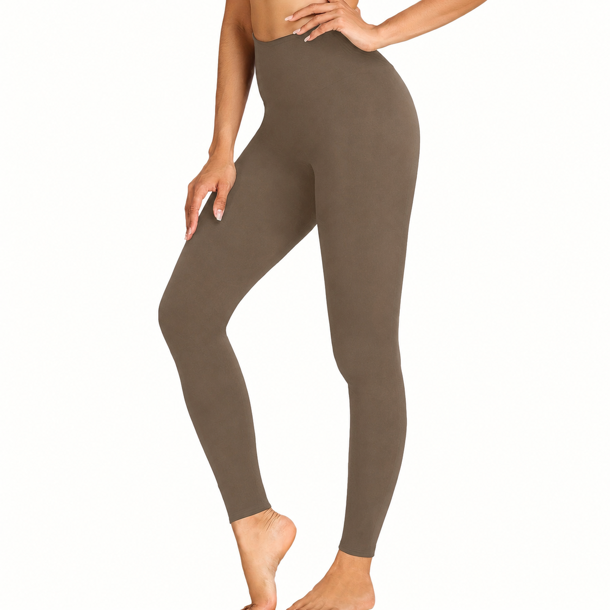 Solid Colored High Rise Yoga Leggings for Women