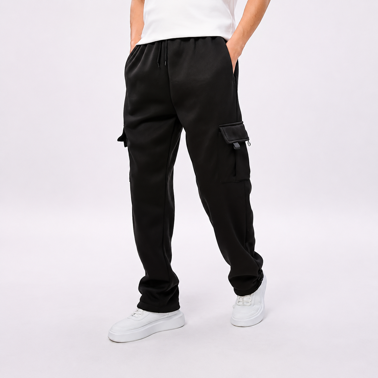 Straight Length Pants With Slant Pockets For Women