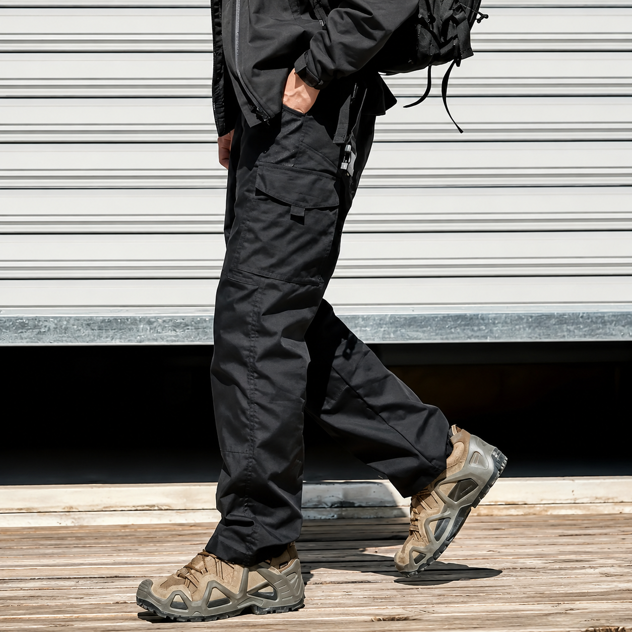 Regular Fit Tactical Cargo Pants With Pockets For Men