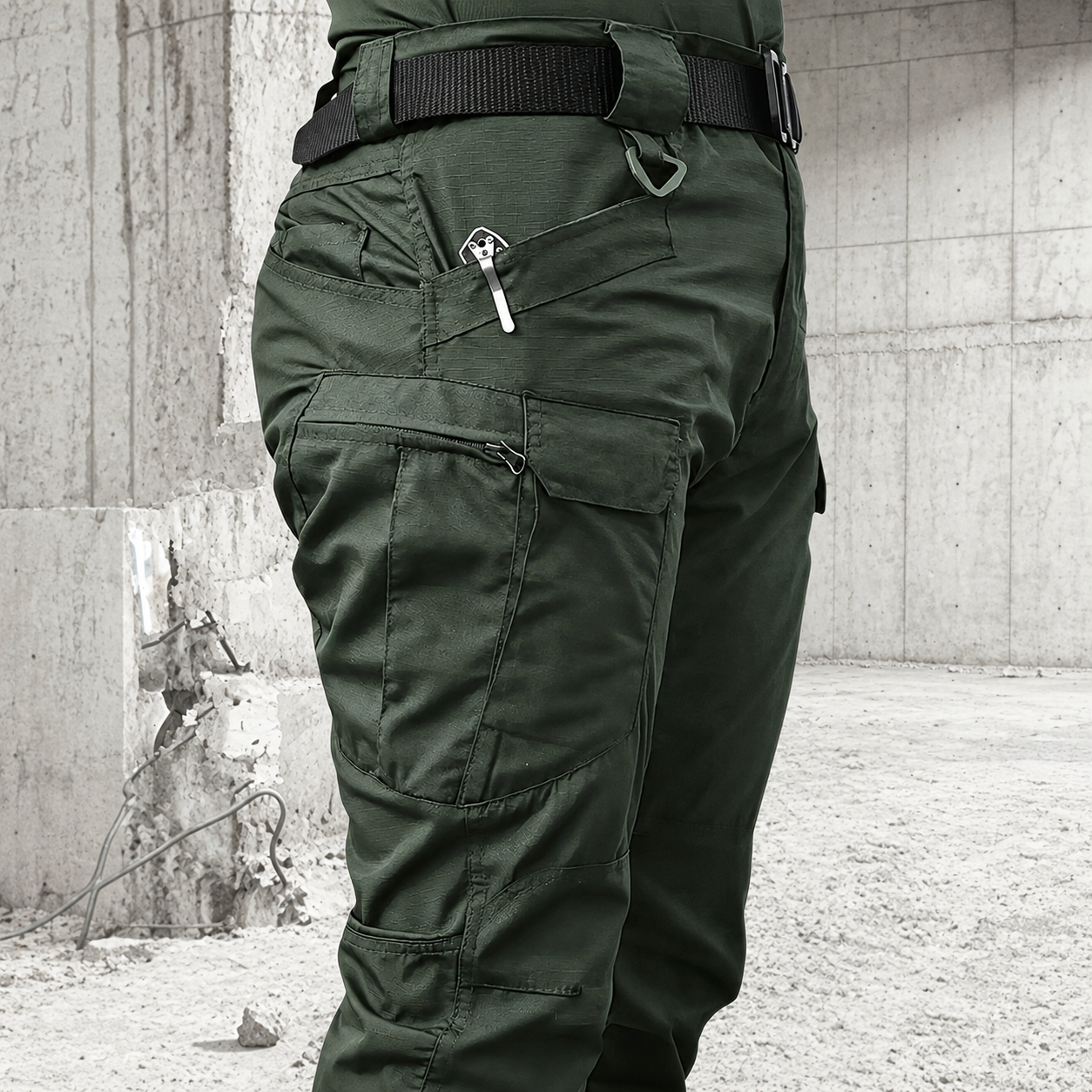 Utility Cargo Pants with Multiple Pockets for Men