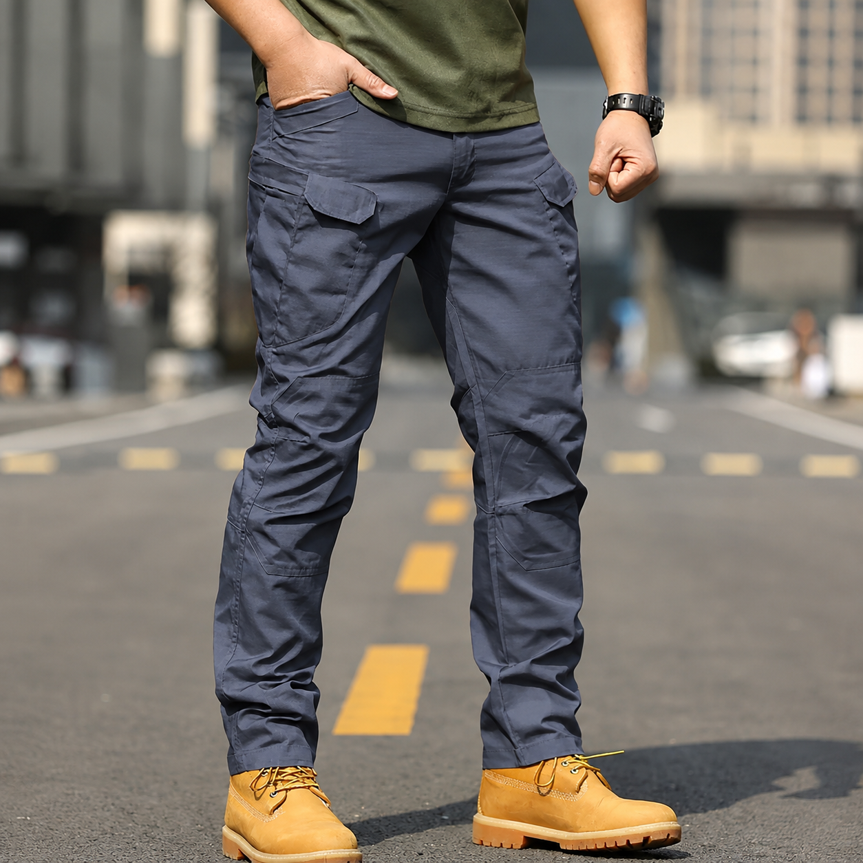 Utility Cargo Pants with Multiple Pockets for Men