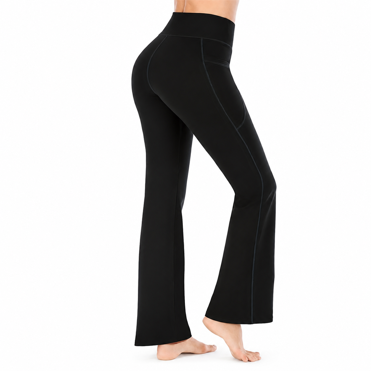 Casual Slimming Bootcut Yoga Pants With Pockets For Women