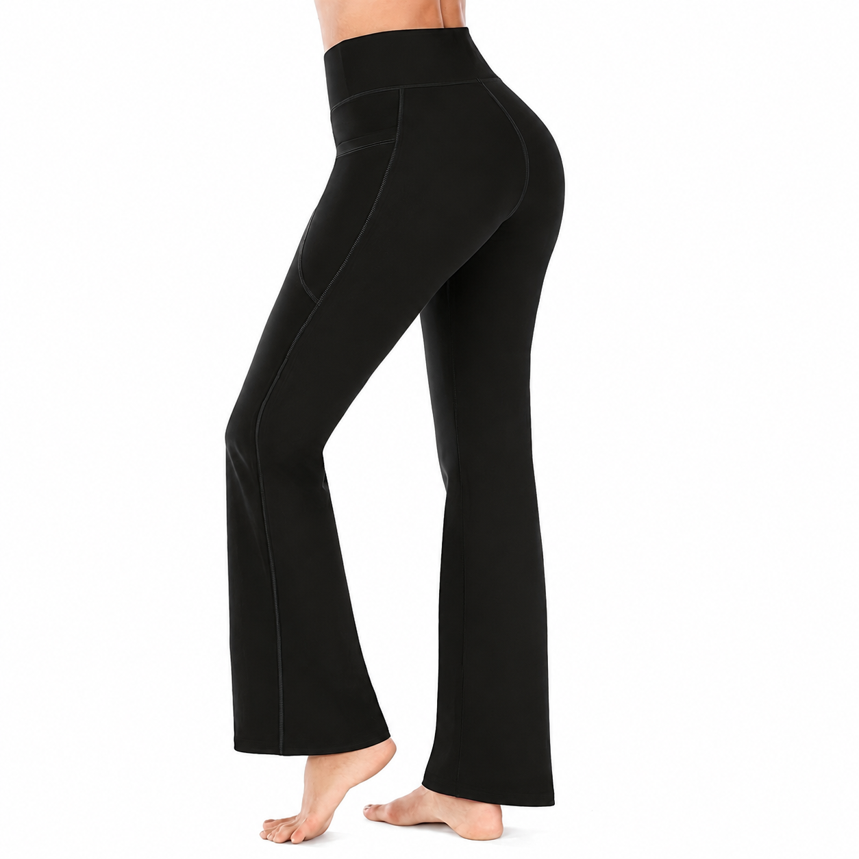 Casual Slimming Bootcut Yoga Pants With Pockets For Women