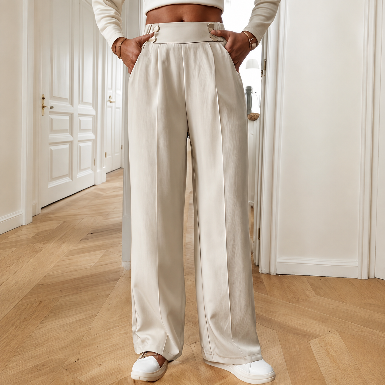 Elegant Straight Leg Formal Business Trousers For Women