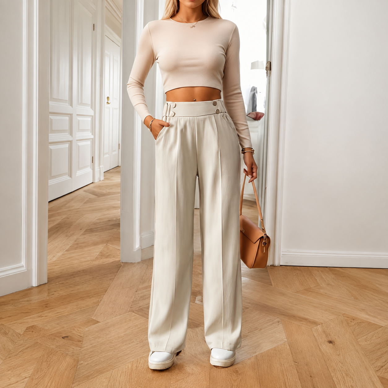 Elegant Straight Leg Formal Business Trousers For Women