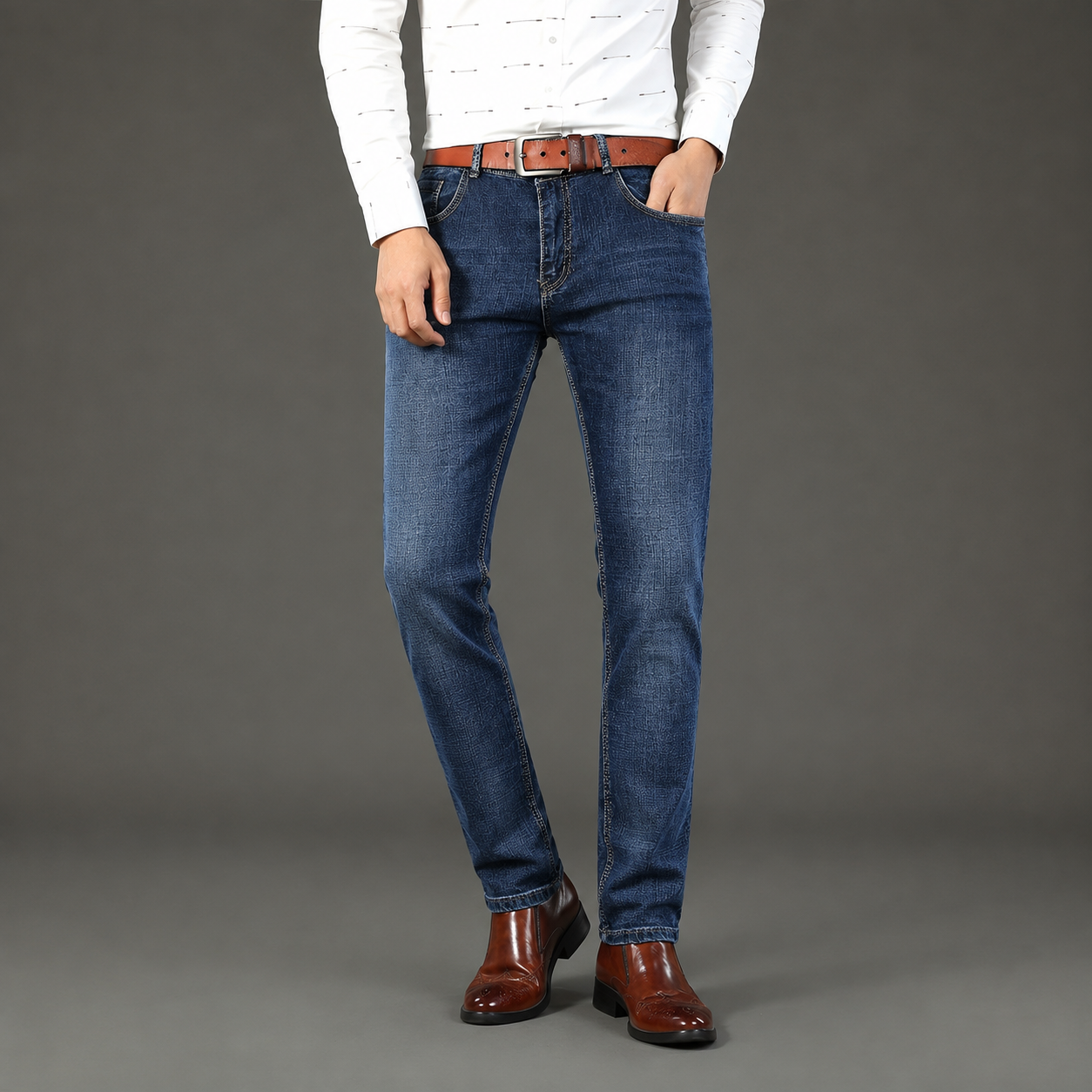 Casual Lightweight Stretch Denim Pants For Men