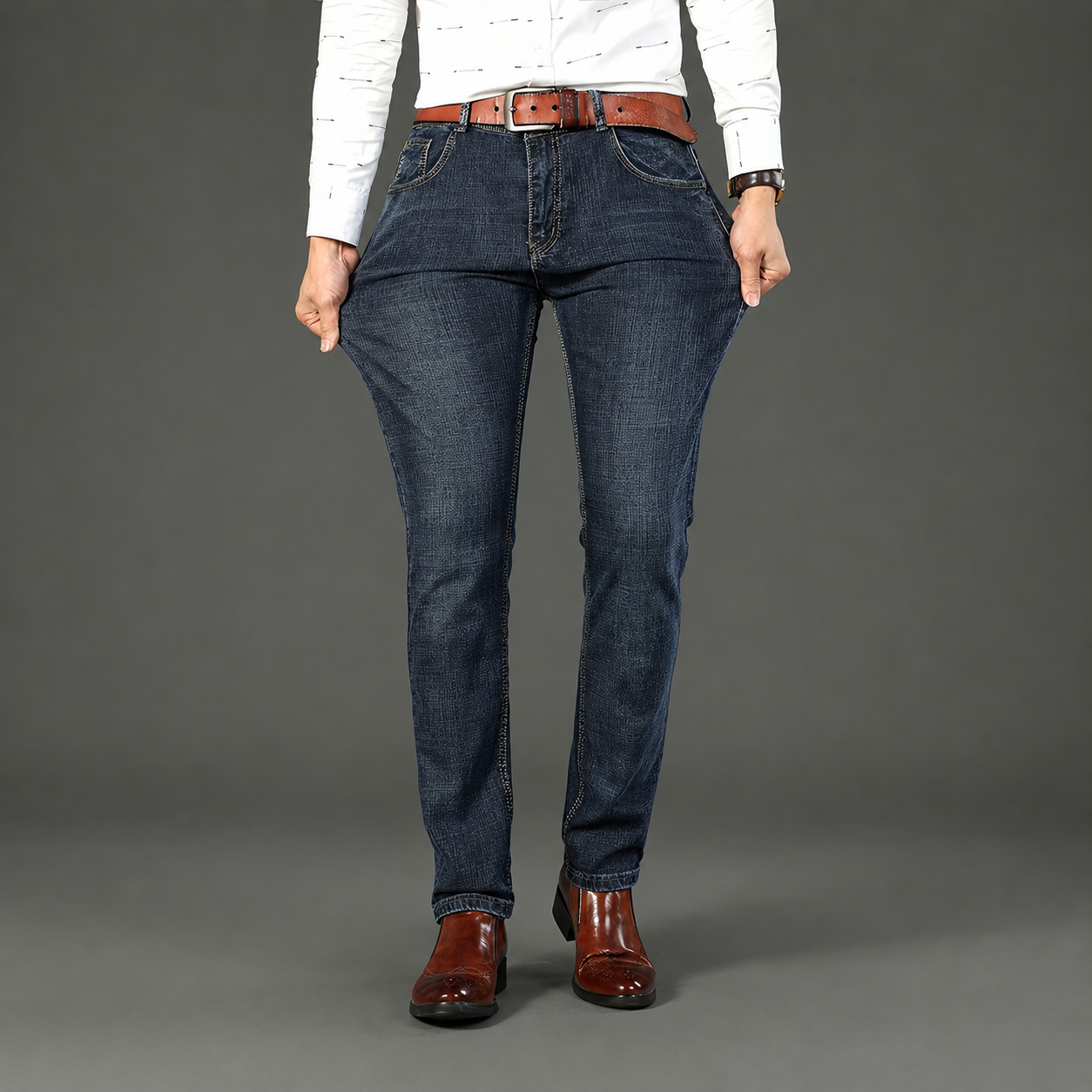 Casual Lightweight Stretch Denim Pants For Men