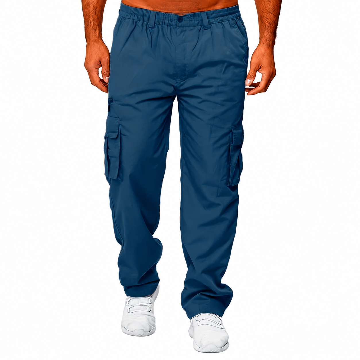 Casual Loose Fit Cargo Trousers With Multiple Pockets For Men