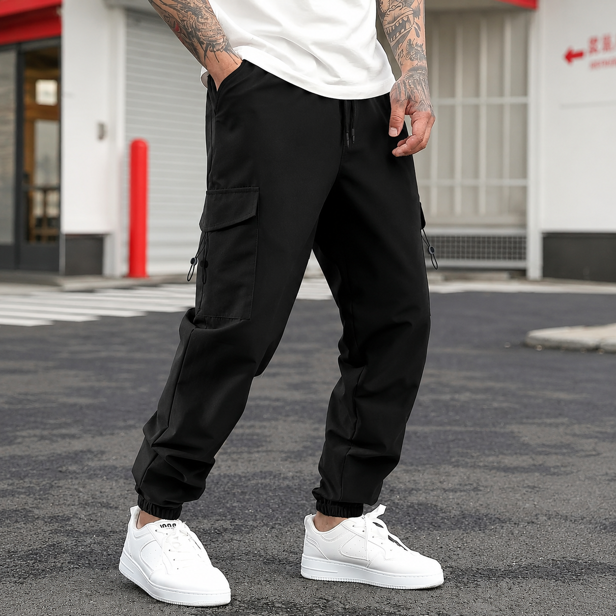Utility Cargo Jogger Pants with Multiple Pockets for Men