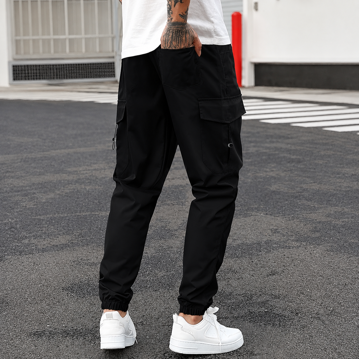 Utility Cargo Jogger Pants with Multiple Pockets for Men